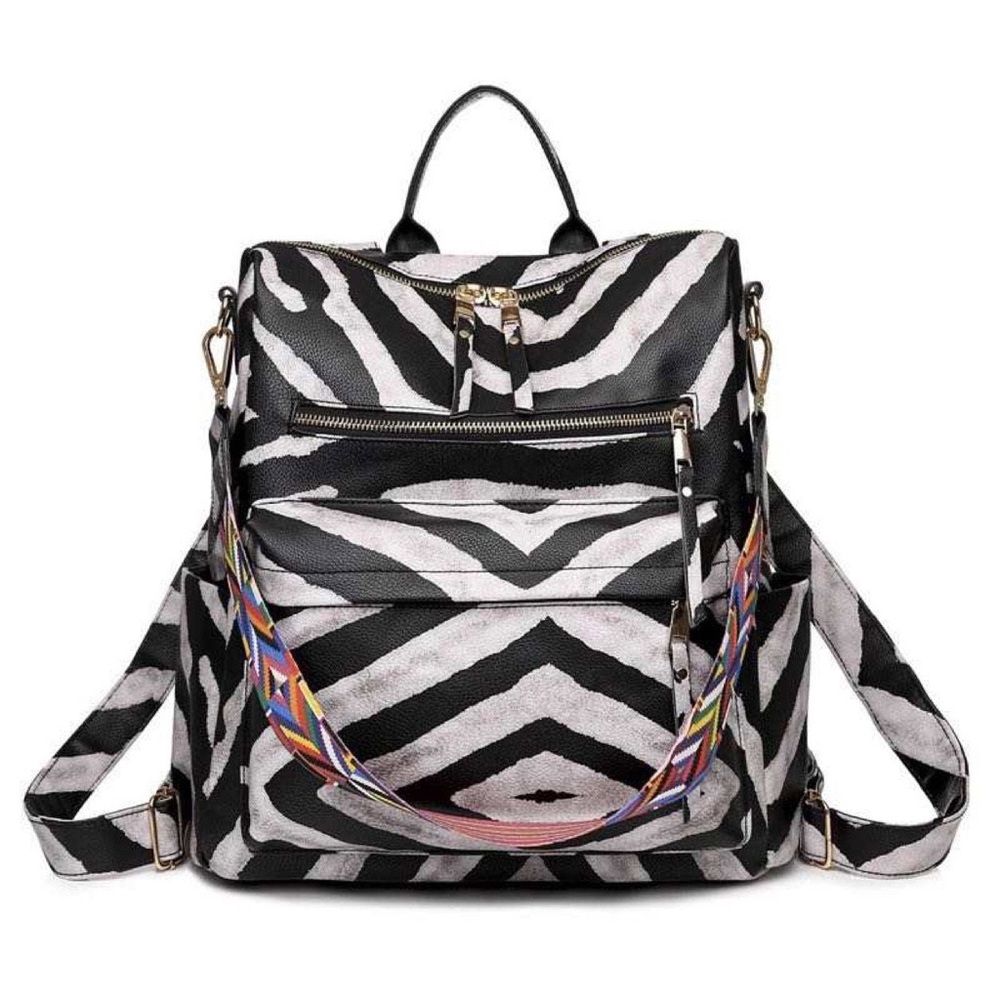 Backpack With Larger Zebra Lines